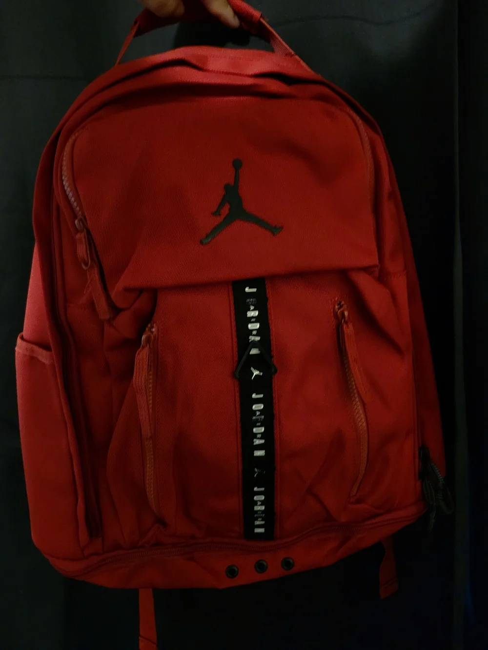 Jordan Red Men's Backpack with Black Jumpman Accent